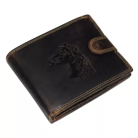    Kožená peňaženka Giorgio Carelli s motívom konskej hlavy, RFID ochrana