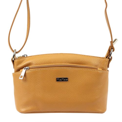  Dámska kožená kabelka cez rameno MiaMore 01-013 v koňakovej farbe 24 x 16 x 11 cm