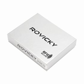    Pánska kožená peňaženka Rovicky CPR-021-BAR s RFID čipom, čierna, 11 x 8,8 x 2,2 cm