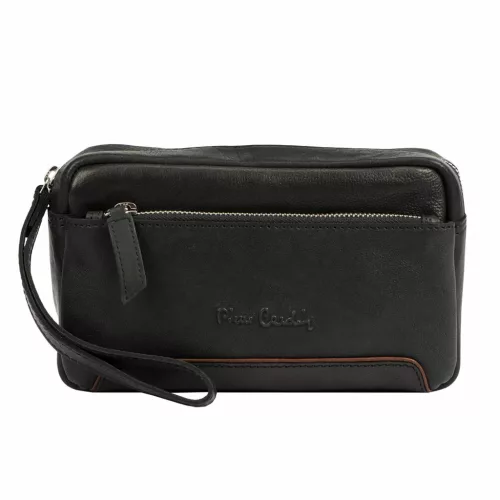 Pánska čierna kožená taška na opasok Pierre Cardin YS12 28001 22 x 14 x 8 cm