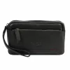  Pánska čierna kožená taška na opasok Pierre Cardin YS12 28001 22 x 14 x 8 cm