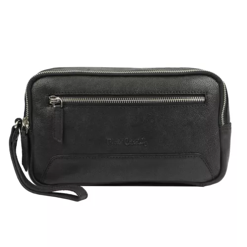  Pánska čierna kožená taška na opasok Pierre Cardin YS12 28002 26 x 15 x 8 cm