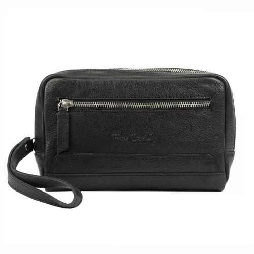  Pánska kožená taška na opasok Pierre Cardin YS12 2800 čierna 24 x 14 x 5 cm