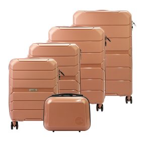    Jony rosegold 5-dielny pevný kufor s kozmetickou taštičkou 30/53/55/67/77 cm