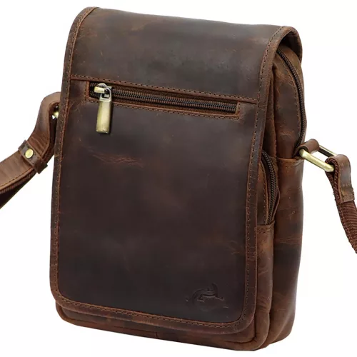  Andreas H2021 hnedá kožená crossbody kabelka 16 x 22 x 8 cm
