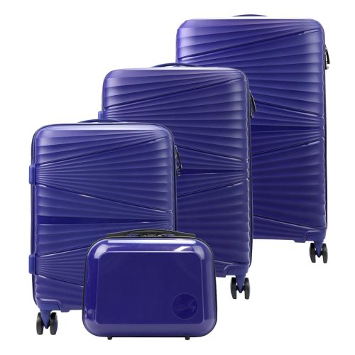  Jony blue ABS 4-dielna súprava tvrdostenných kufrov s kozmetickou taštičkou 30/55/67/77 cm