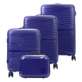   Jony blue ABS 4-dielna súprava tvrdostenných kufrov s kozmetickou taštičkou 30/55/67/77 cm