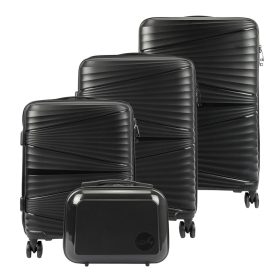    Jony čierny abs kufor sada 4 kusov s kozmetickou taštičkou