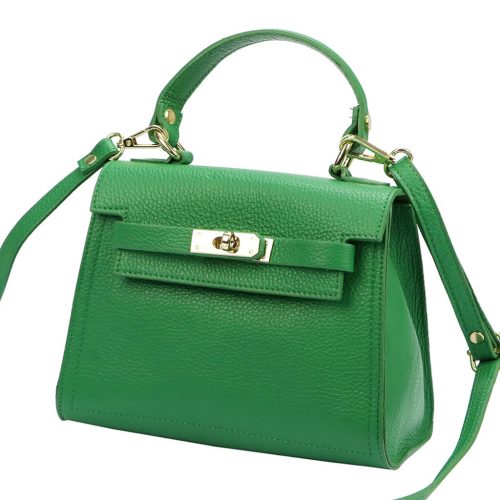  Dámska kožená kabelka Luka 19-17 MN zelená, cez rameno 23 x 19 x 12,5 cm