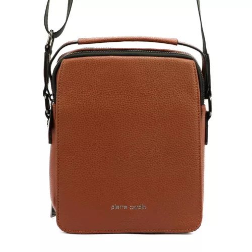  Pánska kožená taška na opasok Pierre Cardin IZA304 522166 hnedá 20 x 22 x 8 cm
