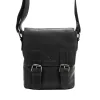  Pánska kožená crossbody kabelka Money Kepper HN1550 čierna 20 x 21 x 8 cm