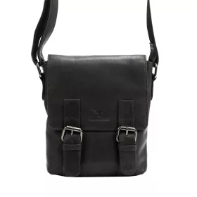    Pánska kožená crossbody kabelka Money Kepper HN1550 čierna 20 x 21 x 8 cm