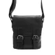  Pánska kožená crossbody kabelka Money Kepper HN1550 čierna 20 x 21 x 8 cm