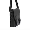  Pánska kožená crossbody kabelka Money Kepper HN1550 čierna 20 x 21 x 8 cm