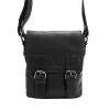  Pánska kožená crossbody kabelka Money Kepper HN1550 čierna 20 x 21 x 8 cm
