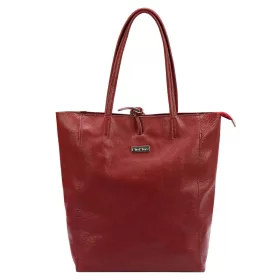    MiaMore 01-014 Z bordová dámska kožená taška cez rameno 40 x 38 x 13 cm