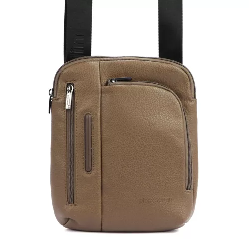  Pánska kožená taška na opasok Pierre Cardin IZA364 3746 béžovej farby 22 x 26 x 5 cm