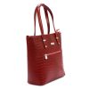  Dámska kožená kabelka cez rameno MiaMore 01-011 CROCO červená 38 x 32 x 13 cm