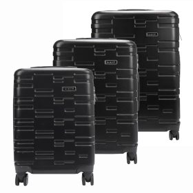    Gravitt 3-dielny čierny tvrdostenný kufor na abs 55/67/76 cm
