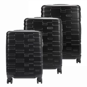    Gravitt 3-dielny čierny tvrdostenný kufor na abs 55/67/76 cm