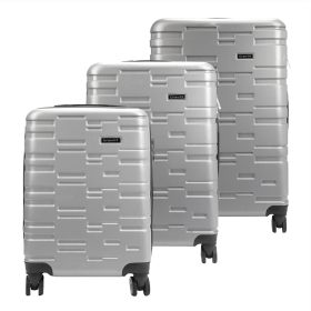    Sada tvrdostenných kufrov Gravitt 3-dielna strieborná abs 55/67/76 cm