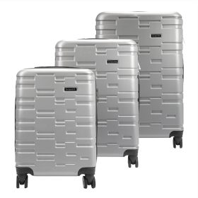    Sada tvrdostenných kufrov Gravitt 3-dielna strieborná abs 55/67/76 cm