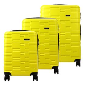    Gravitt 3-dielny žltý tvrdostenný kufor na abs 55/67/76 cm