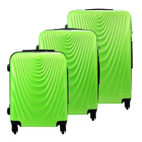    Sada pevných nástenných kufrov Gravitt 1050 x 3 Z zelená abs 55, 68, 75 cm