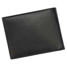    FLACCO IN-1037 čierna pánska kožená peňaženka 12 x 9,5 x 2,5 cm