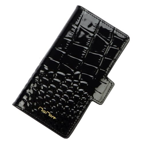  Dámsky kožený držiak na mobil MiaMore L1781 čierny 16 x 8,5 x 2 cm pre IPHONE 12 PRO