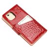  Dámsky kožený držiak na mobil MiaMore L1781 červený 16 x 8,5 x 2 cm pre IPHONE 12 PRO