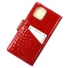  Dámsky kožený držiak na mobil MiaMore L1781 červený 16 x 8,5 x 2 cm pre IPHONE 12 PRO