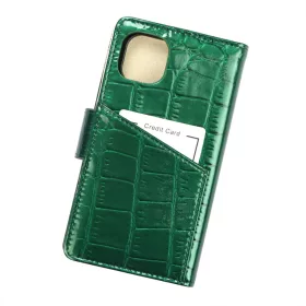   MiaMore PHONE CASE L1789 (IPHONE 13) zelená dámska kožená aktovka 9 x 15,5 x 3 cm