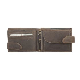    Pánska hnedá kožená peňaženka Giorgio Carelli 12 x 9 cm