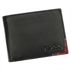    Pierre Cardin TILAK75 8806 čierno-červená pánska kožená peňaženka 12 x 9 cm