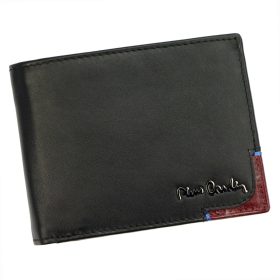    Pierre Cardin TILAK75 8806 čierno-červená pánska kožená peňaženka 12 x 9 cm