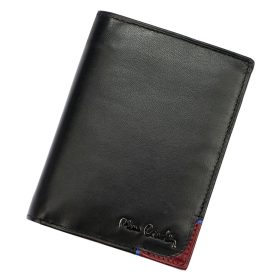    Pierre Cardin TILAK75 331 čierno-červená pánska kožená peňaženka 10 x 13 x 3 cm