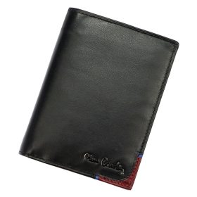    Pierre Cardin TILAK75 331 čierno-červená pánska kožená peňaženka 10 x 13 x 3 cm