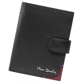    Pierre Cardin čierno-červená pánska kožená peňaženka, RFID 10,5 × 13 cm