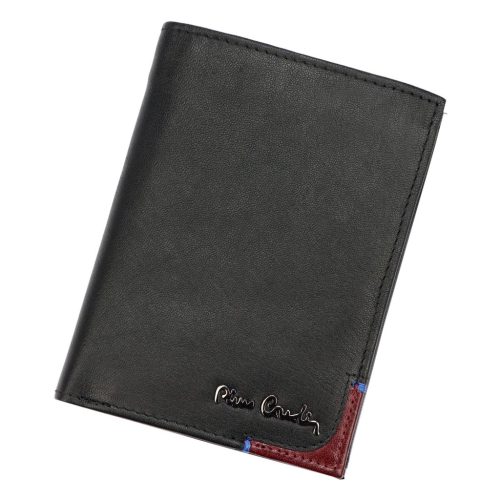  Pierre Cardin TILAK75 326 čierno-červená pánska kožená peňaženka 9,5 x 13 cm