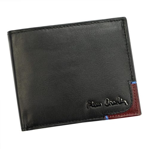  Pierre Cardin TILAK75 8824 čierno-červená pánska kožená peňaženka 11 x 9 cm
