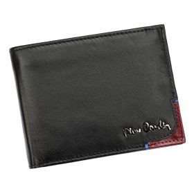    Pierre Cardin TILAK75 88061 čierno-červená pánska kožená peňaženka 12 x 9 cm