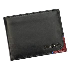    Pierre Cardin TILAK75 88061 čierno-červená pánska kožená peňaženka 12 x 9 cm