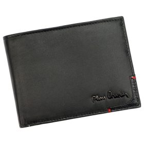    Čierna pánska kožená peňaženka Pierre Cardin s RFID ochranou, 12 × 9 cm