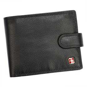    Albatross SN MW04 Z RFID čierna pánska peňaženka z hovädzej kože 13,5 x 10,5 x 3 cm