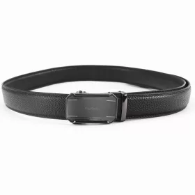    Pierre Cardin 546 HY08 čierny automatický pánsky kožený opasok, ležérny opasok 130 x 3,5 cm