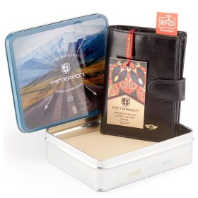    Peterson PTN 339Z 2-1-1 čierna pánska peňaženka z hovädzej kože 10 x 12,5 x 3 cm