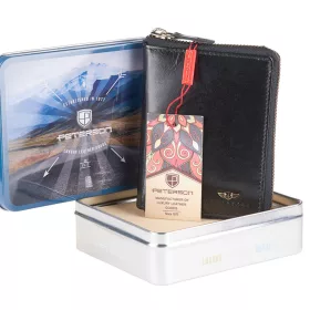    Peterson PTN 340 2-1-1 čierna pánska kožená peňaženka 10 x 13,5 x 2 cm