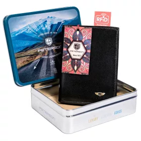    Peterson PTN 317A 2-1-1 čierna pánska kožená peňaženka 13 x 10 x 2 cm