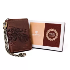    Peterson PTN N4C-06-HWM hnedá pánska kožená peňaženka 10 x 13 x 2,5 cm